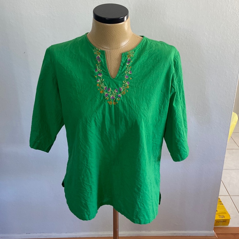 Green Boho Style Top